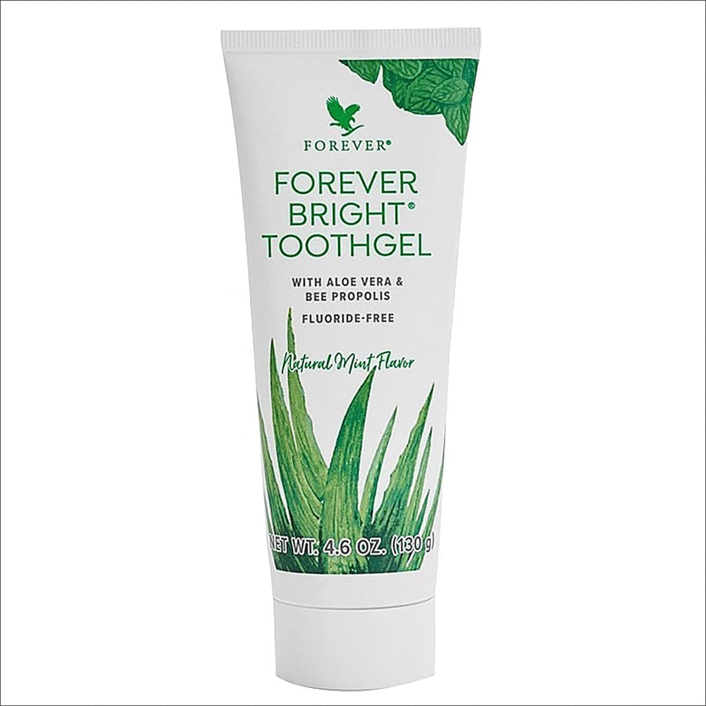 Forever Living - Bright Toothgel - Fluoride-Free Aloe Vera Gel with Bee Propolis Peppermint-Spearmint Flavor Dental Care 4.6 oz