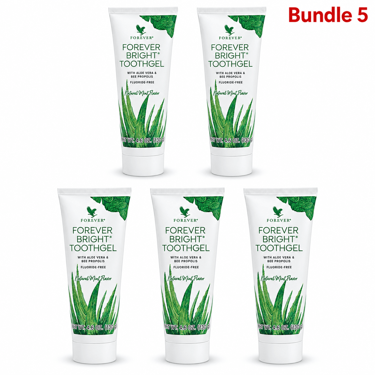 Forever Bright Toothgel 4.6 oz pack of 5 tubes