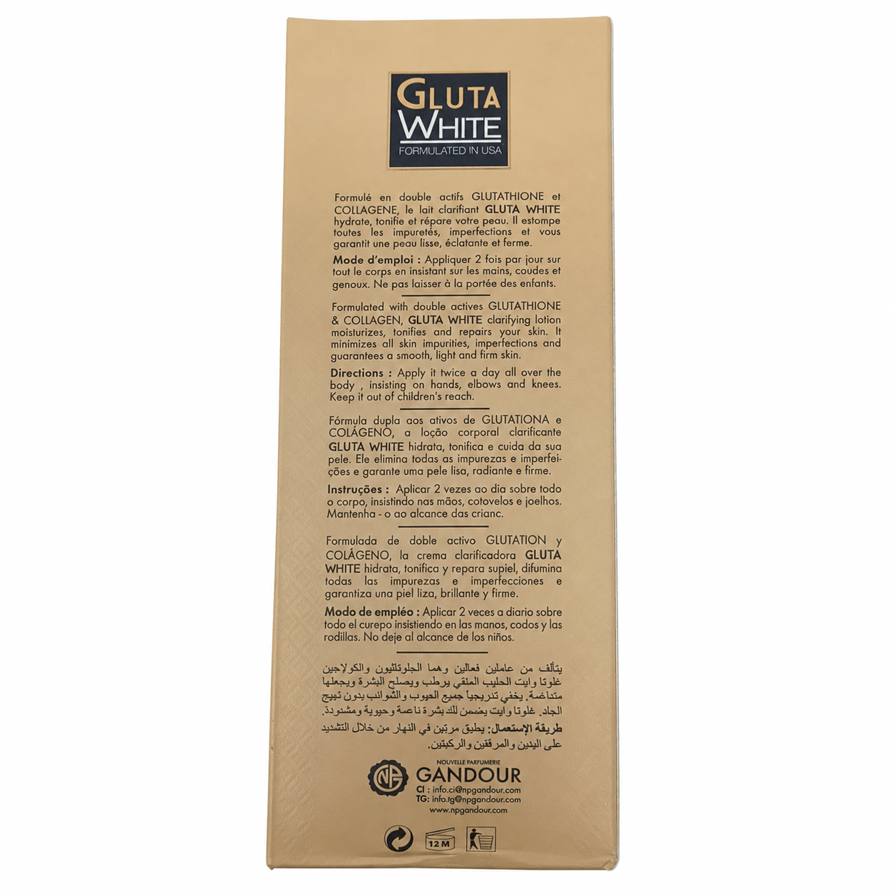 Gluta White Lotion | Hydrating Collagen Body Lotion - Yado African & Caribbean Market