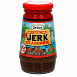 Grace Hot Jamaican Jerk Seasoning, bold Caribbean spice blend with traditional herbs and seasonings, ideal for adding authentic spicy Jamaican flavor to chicken, meat, seafood, and vegetables.