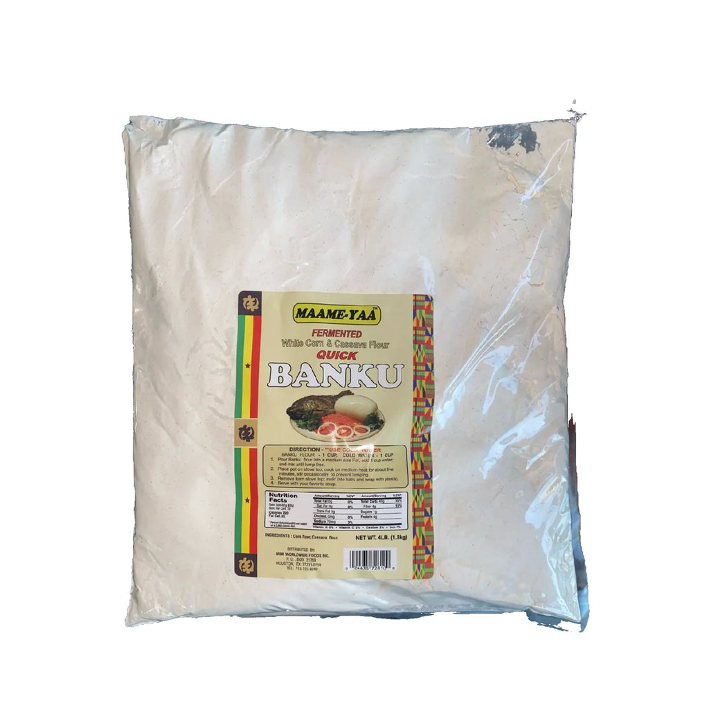 Maame-Yaa Banku Flour 10lb bag – Traditional African staple used for making fermented dumplings, commonly served with soup or stew.