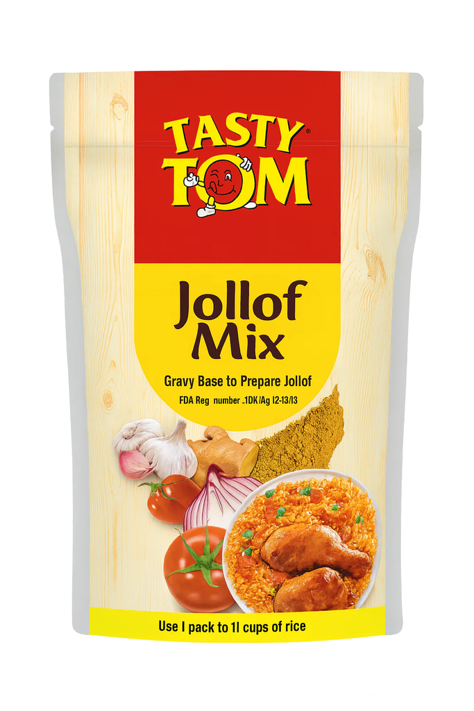 Tasty Tom Jollof Mix 37oz (Ceebu Jën Spice Mix) – Authentic West African seasoning blend crafted for perfect jollof rice, ceebu jën, and other traditional dishes.