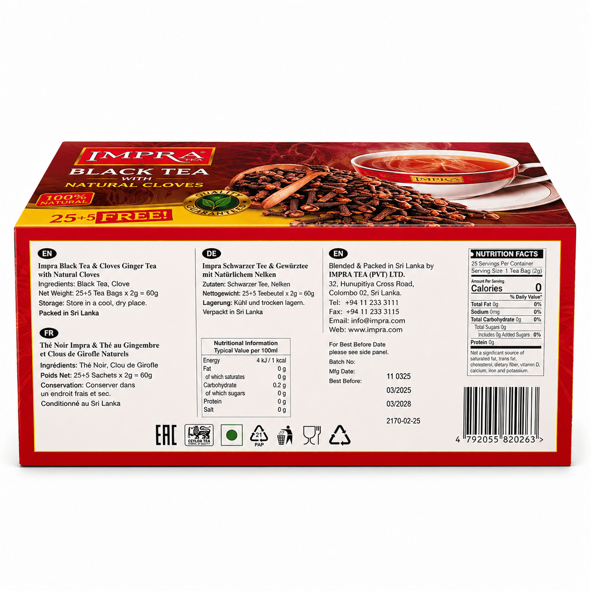 Impra Black Tea With Cloves | Rich & Aromatic Tea - Yado African & Caribbean Market