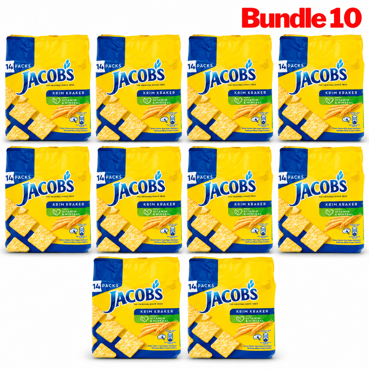 Jacob's Cream Crackers Multipack Original pack of 10 packs
