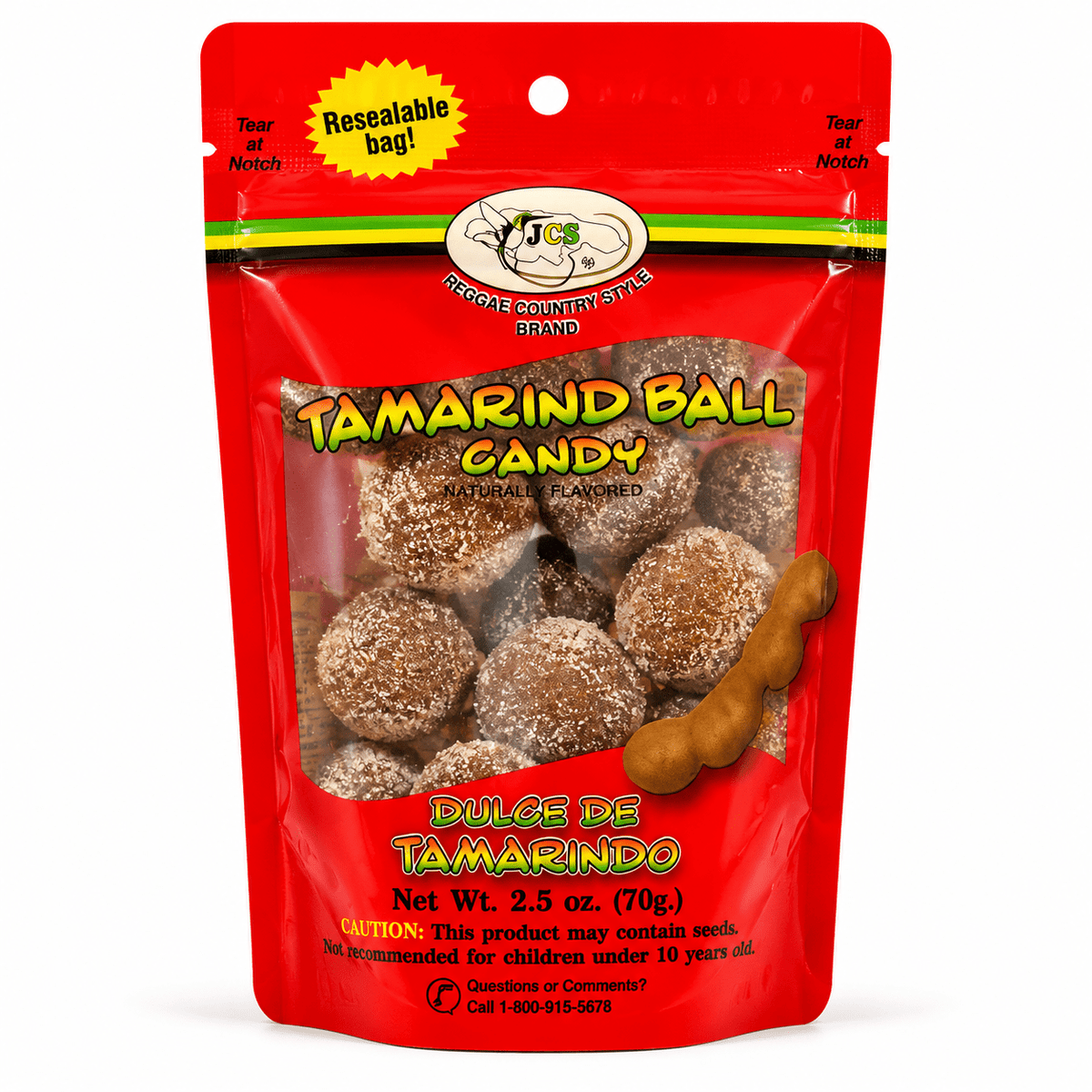 JCS Candy Tamarind Ball 2.5 oz | Sweet & Tangy Treat - Yado African & Caribbean Market
