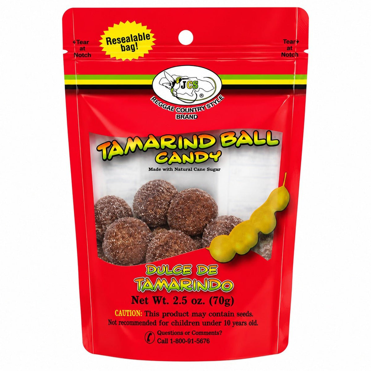 JCS Candy Tamarind Ball 2.5 oz | Sweet & Tangy Treat - Yado African & Caribbean Market