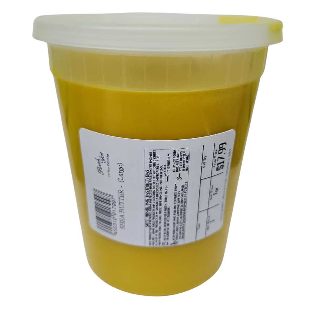 Large yellow tub of shea butter - Yado African & Caribbean Market