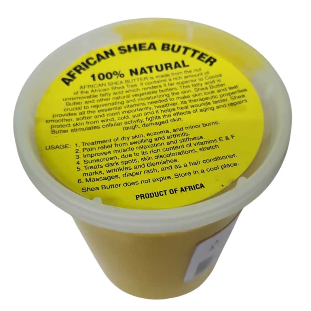 Large yellow tub of shea butter - Yado African & Caribbean Market
