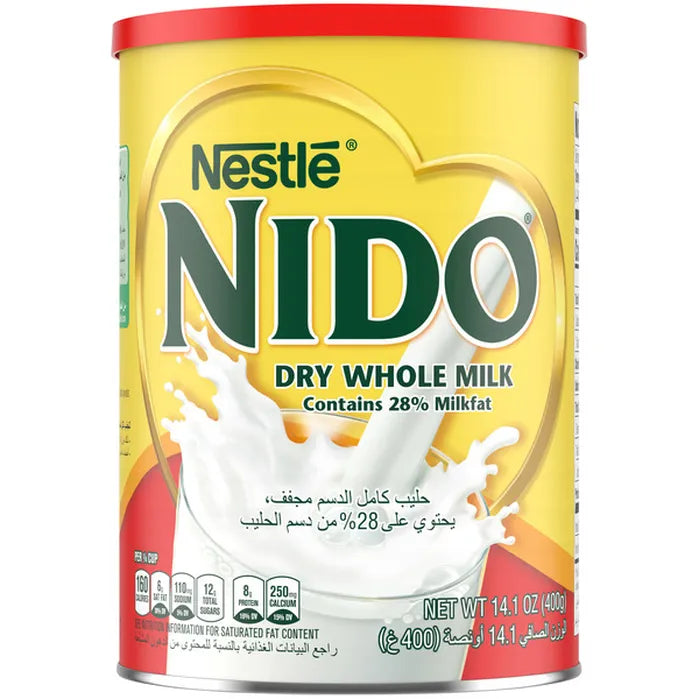 Nestlé Nido Dry Whole Milk 14.1 oz can – rich creamy powdered milk for nutritious drinks and recipes