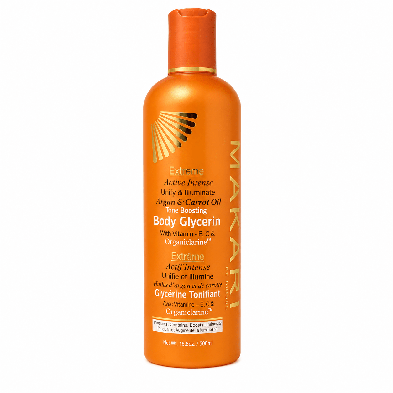 MAKARI EXTREME ARGAN & CARROT OIL TONE BOOSTING BODY GLYCERIN 16.8 OZ | Radiant Glow - Yado African & Caribbean Market