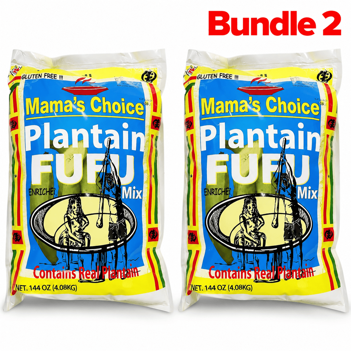 Mama Choice Plantain Fufu 10lb pack of 2 bags