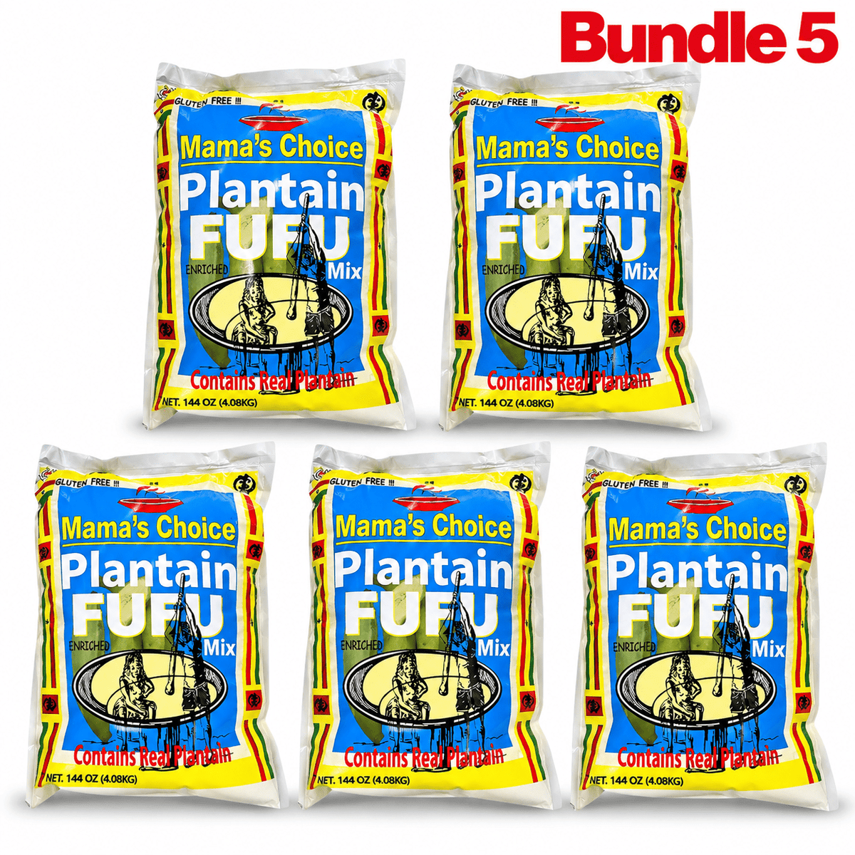 Mama Choice Plantain Fufu 10lb pack of 5 bags