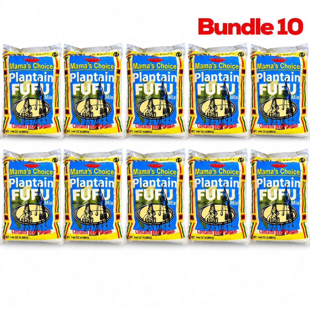 Mama Choice Plantain Fufu 10lb pack of 10 bags
