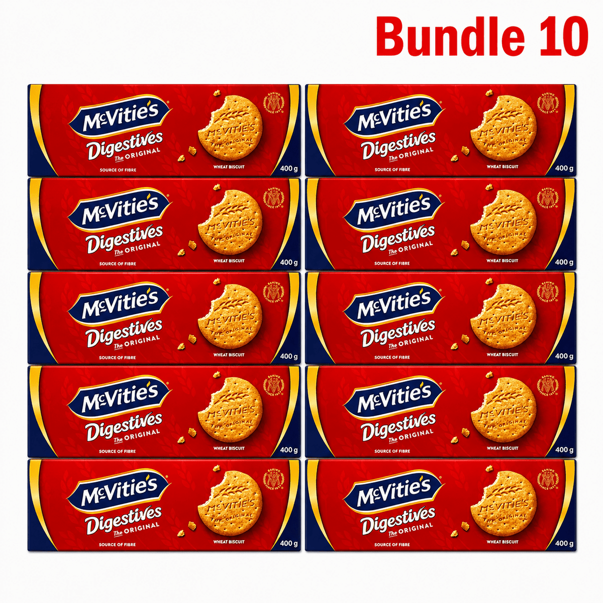 McVitie's Digestive Biscuits 400g pack of 10 packs