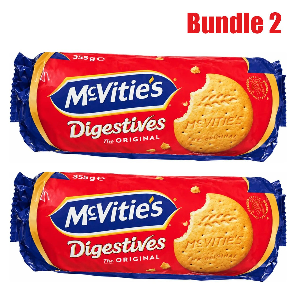 McVitie's Digestive Biscuits 355g Round Pack pack of 2 packs