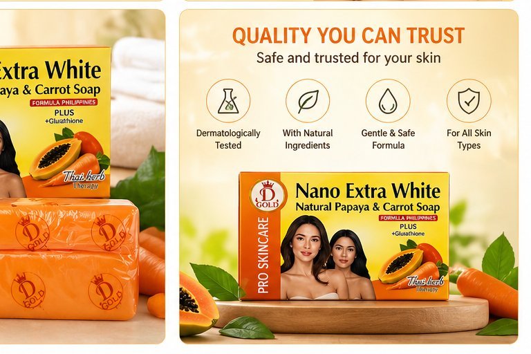 Nano Extra White Papaya Carrot Face Soaps - Yado African & Caribbean Market