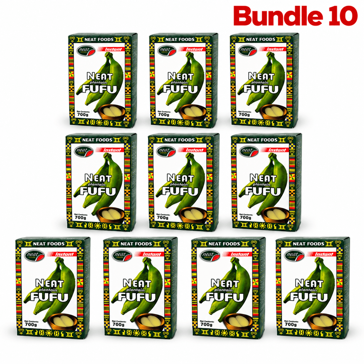Neat Plantain Fufu Flour 700g pack of 10 boxes