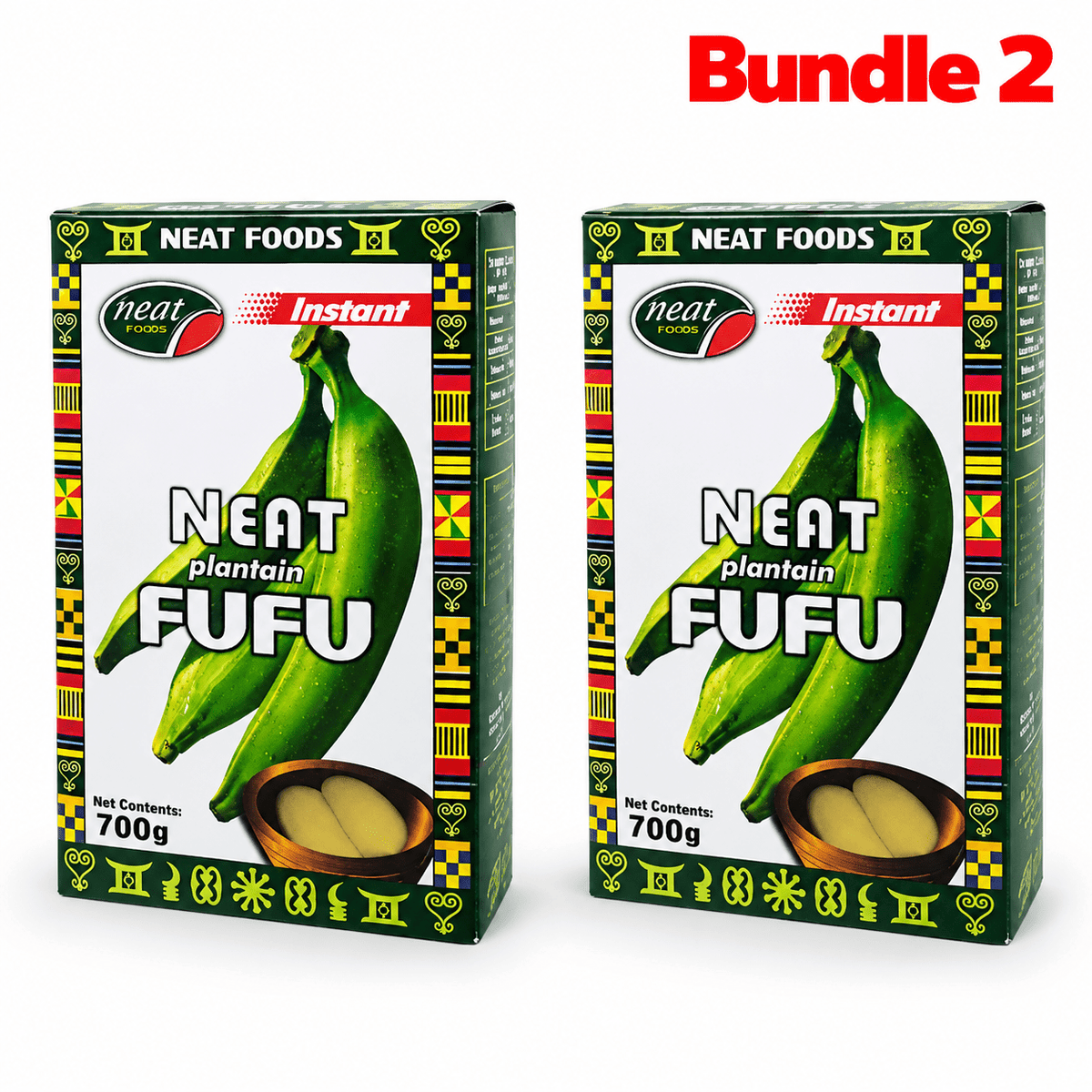 Neat Plantain Fufu Flour 700g pack of 2 boxes