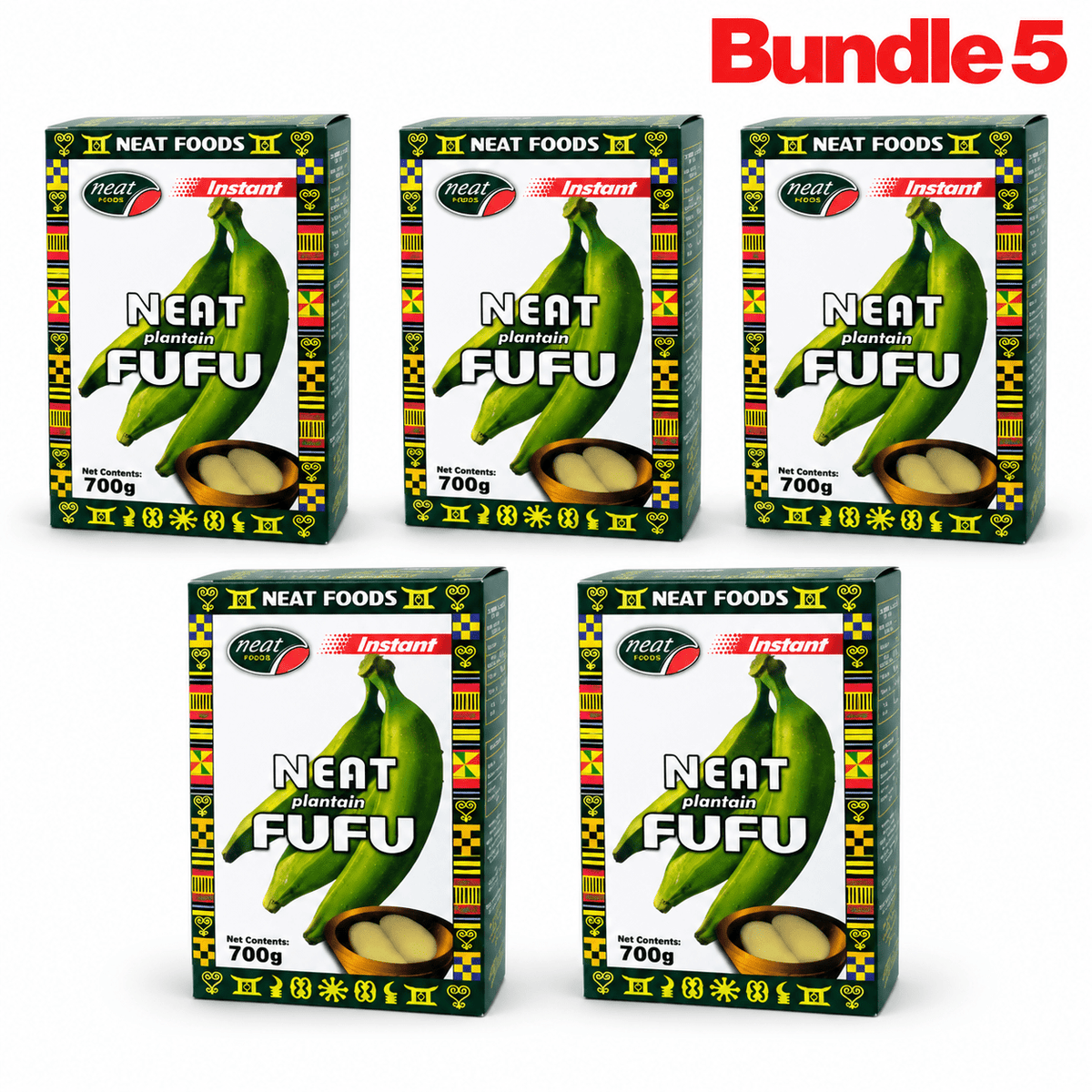 Neat Plantain Fufu Flour 700g pack of 5 boxes