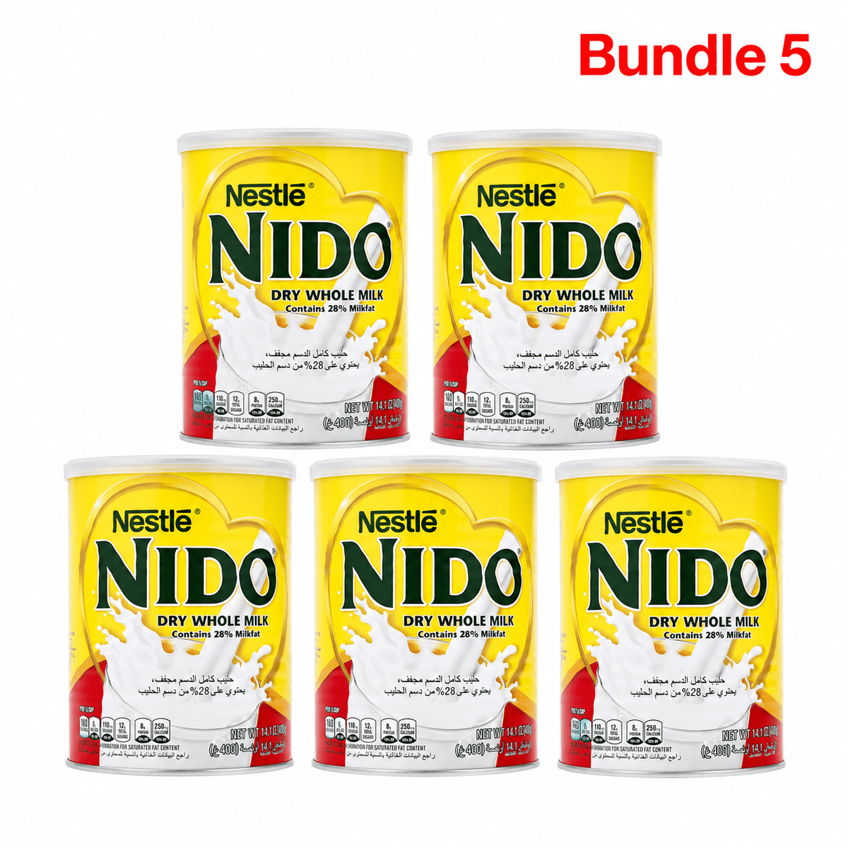 Nestlé Nido Dry Whole Milk 400g pack of 5 tins