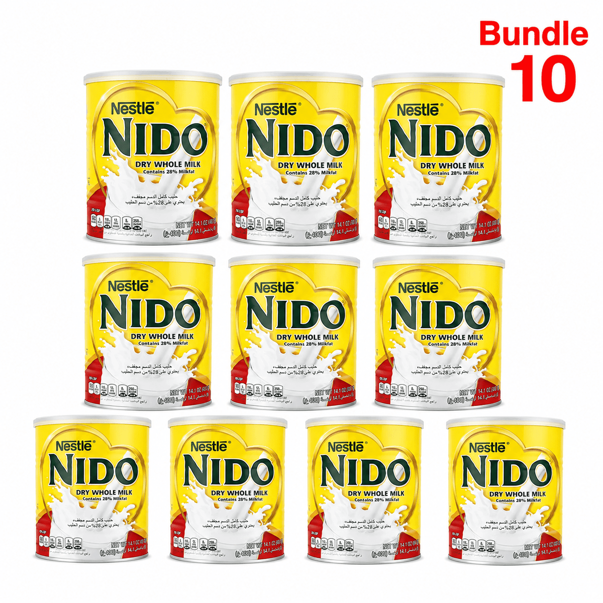 Nestlé Nido Dry Whole Milk 400g pack of 10 tins