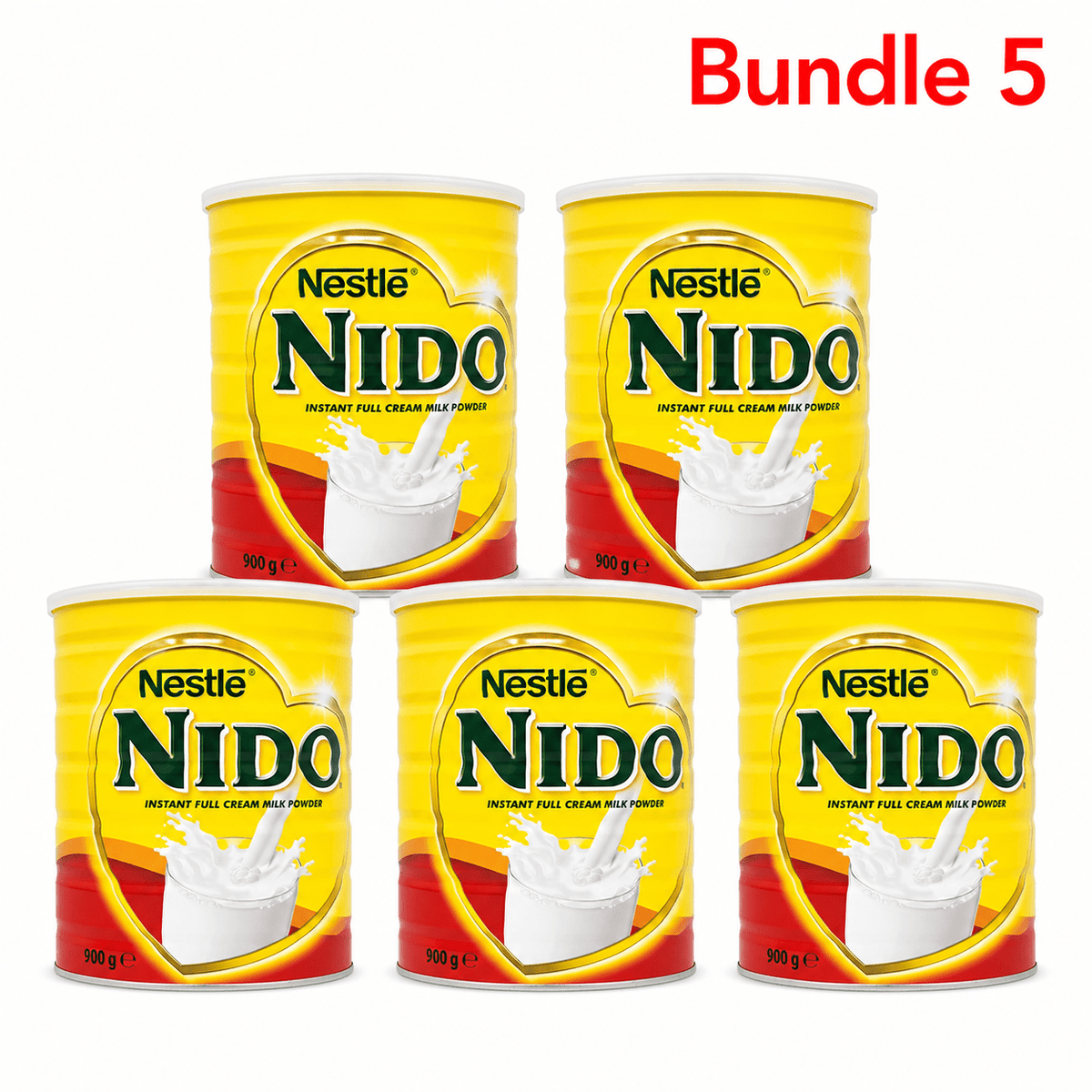 Nestlé Nido Dry Whole Milk 900g pack of 5 tins