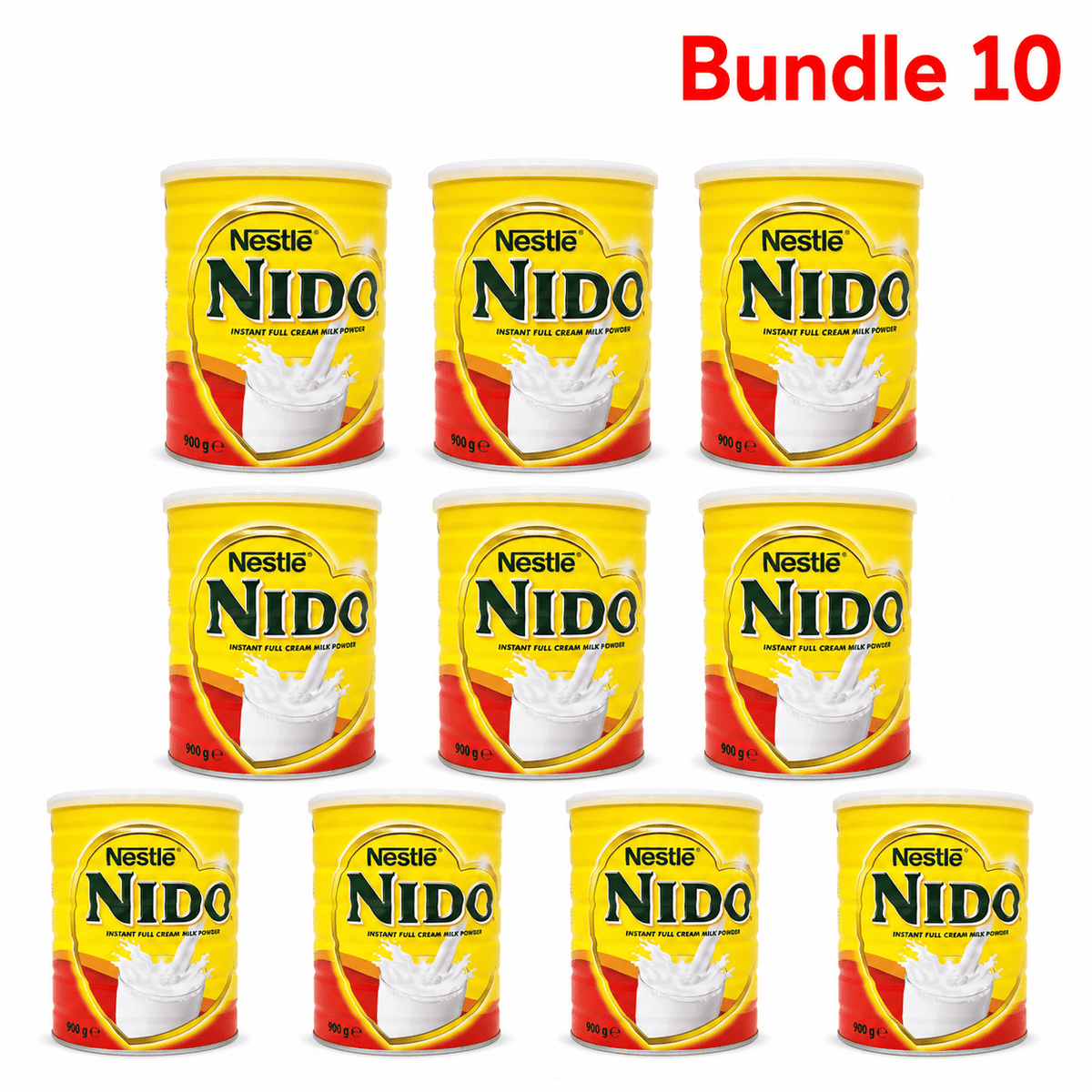 Nestlé Nido Dry Whole Milk 900g pack of 10 tins