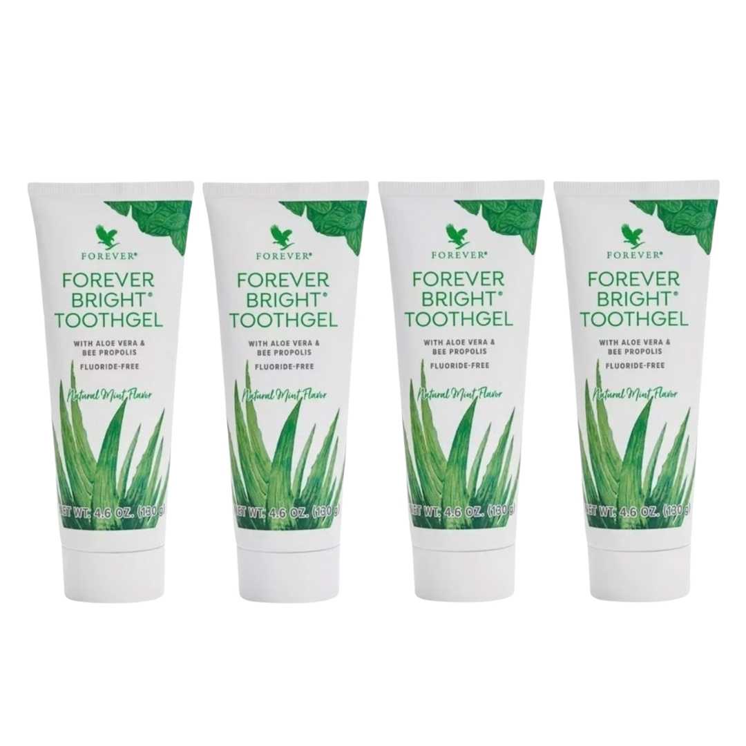 New Forever Living Bright Toothgel With Aloe Vera NO Fluoride 4.6oz, Pack Of 4 - Yado African & Caribbean Market