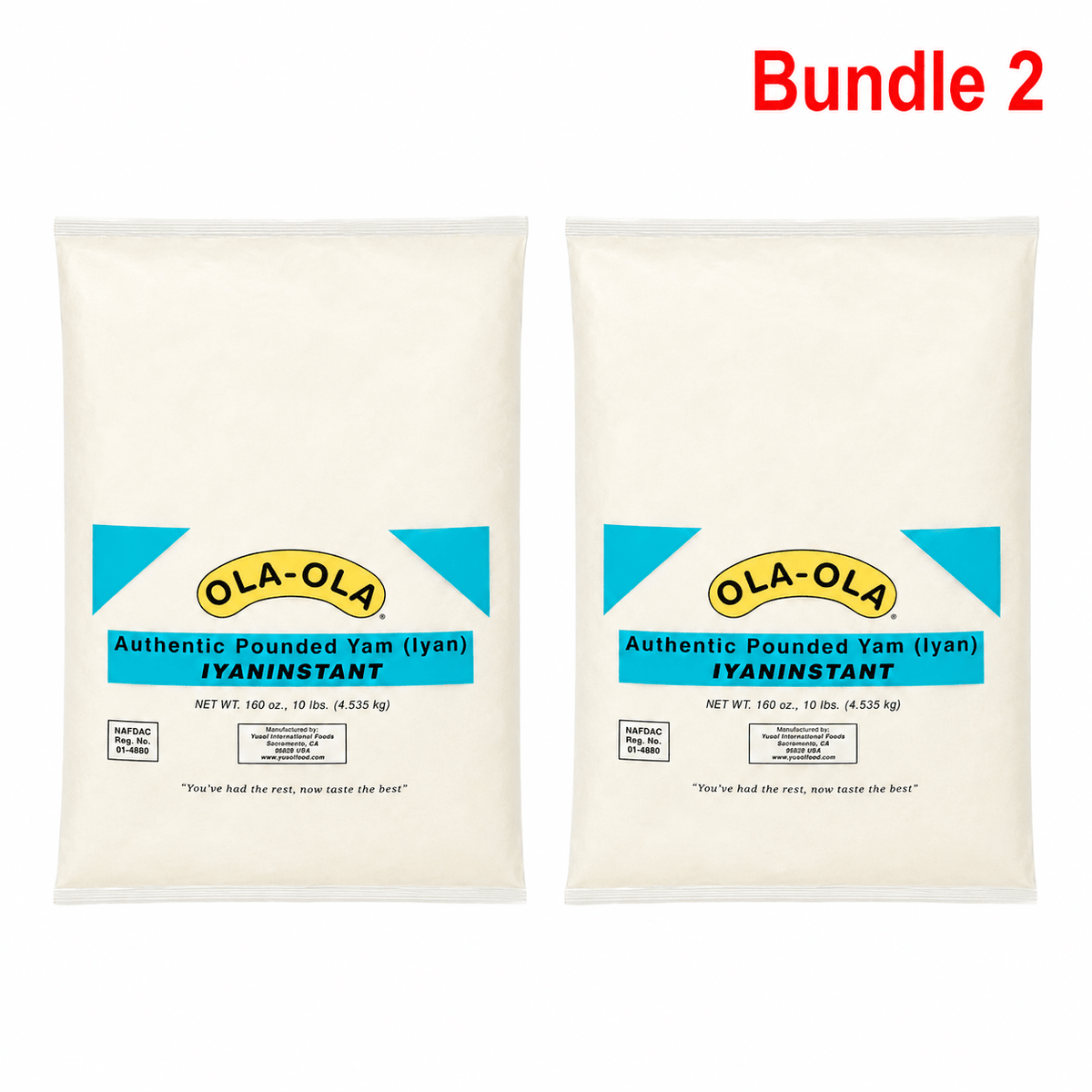 Ola Ola Authentic Pounded Yam Family Size, premium instant pounded yam flour for preparing smooth, traditional African pounded yam to enjoy with soups and stews.