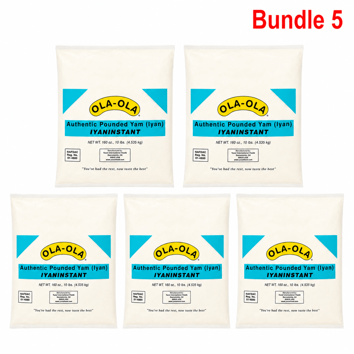 Ola Ola Authentic Pounded Yam Family Size, premium instant pounded yam flour for preparing smooth, traditional African pounded yam to enjoy with soups and stews.