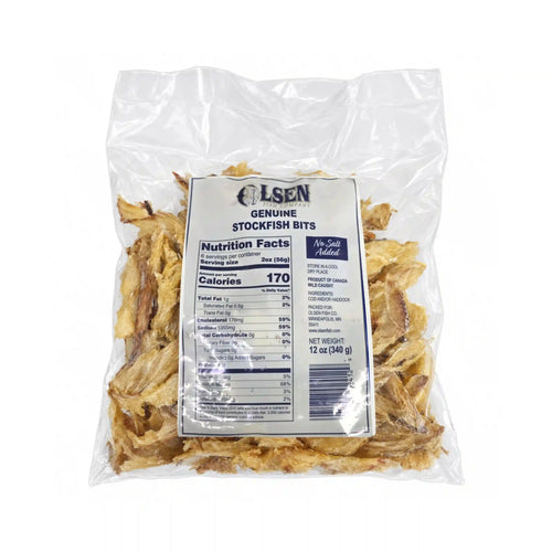 Olsen Stockfish Bits 12 oz | Dried Cod Pieces (Okporoko, Panla)