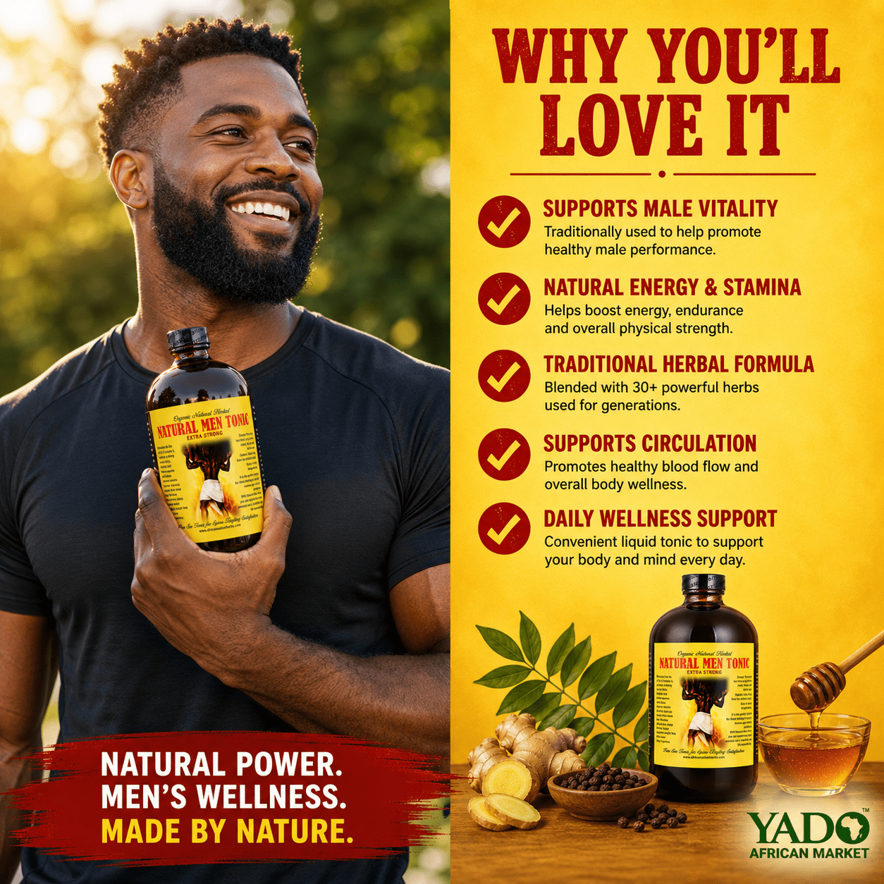 Organic Natural Men Tonic - 16 oz. - Yado African & Caribbean Market