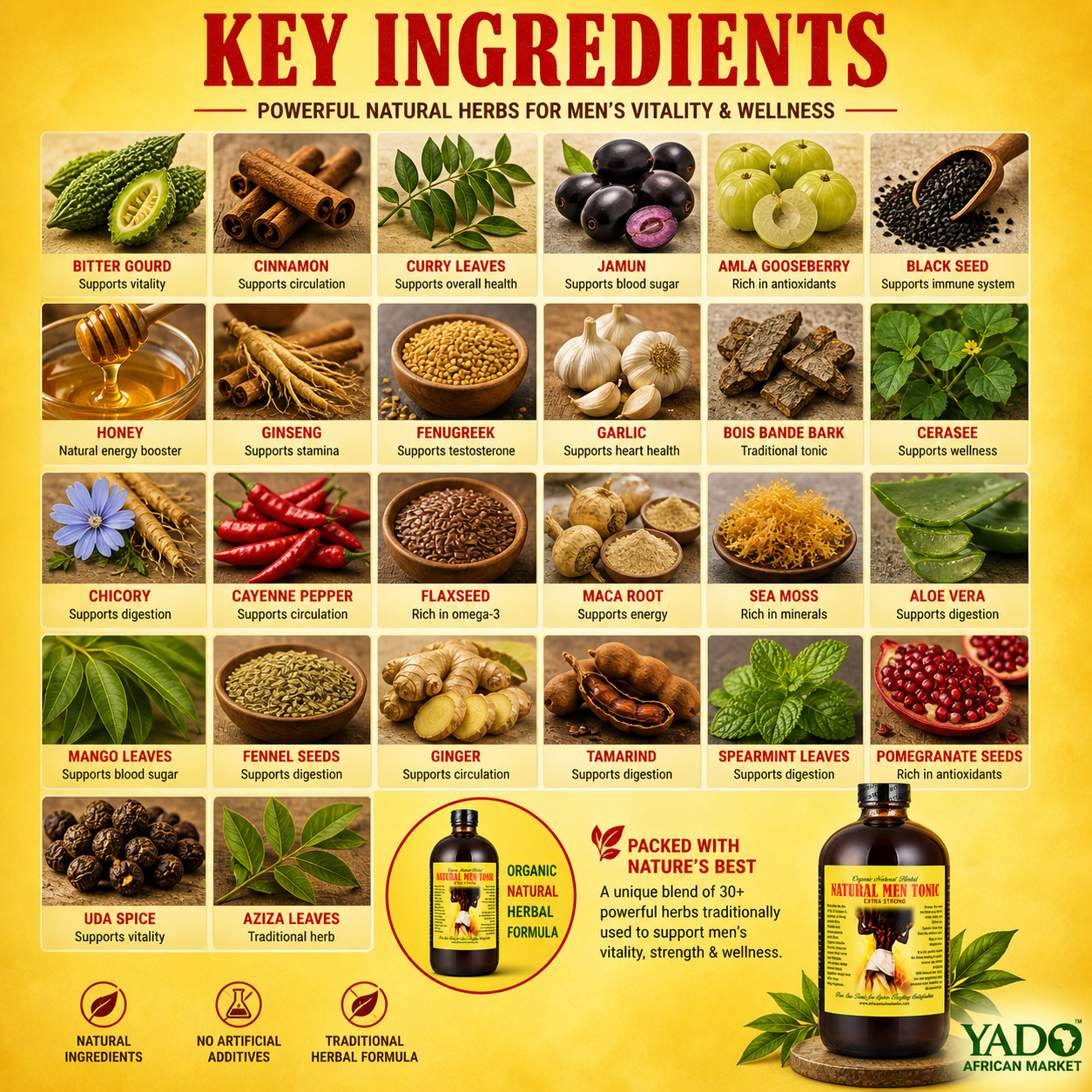 Organic Natural Men Tonic - 16 oz. - Yado African & Caribbean Market