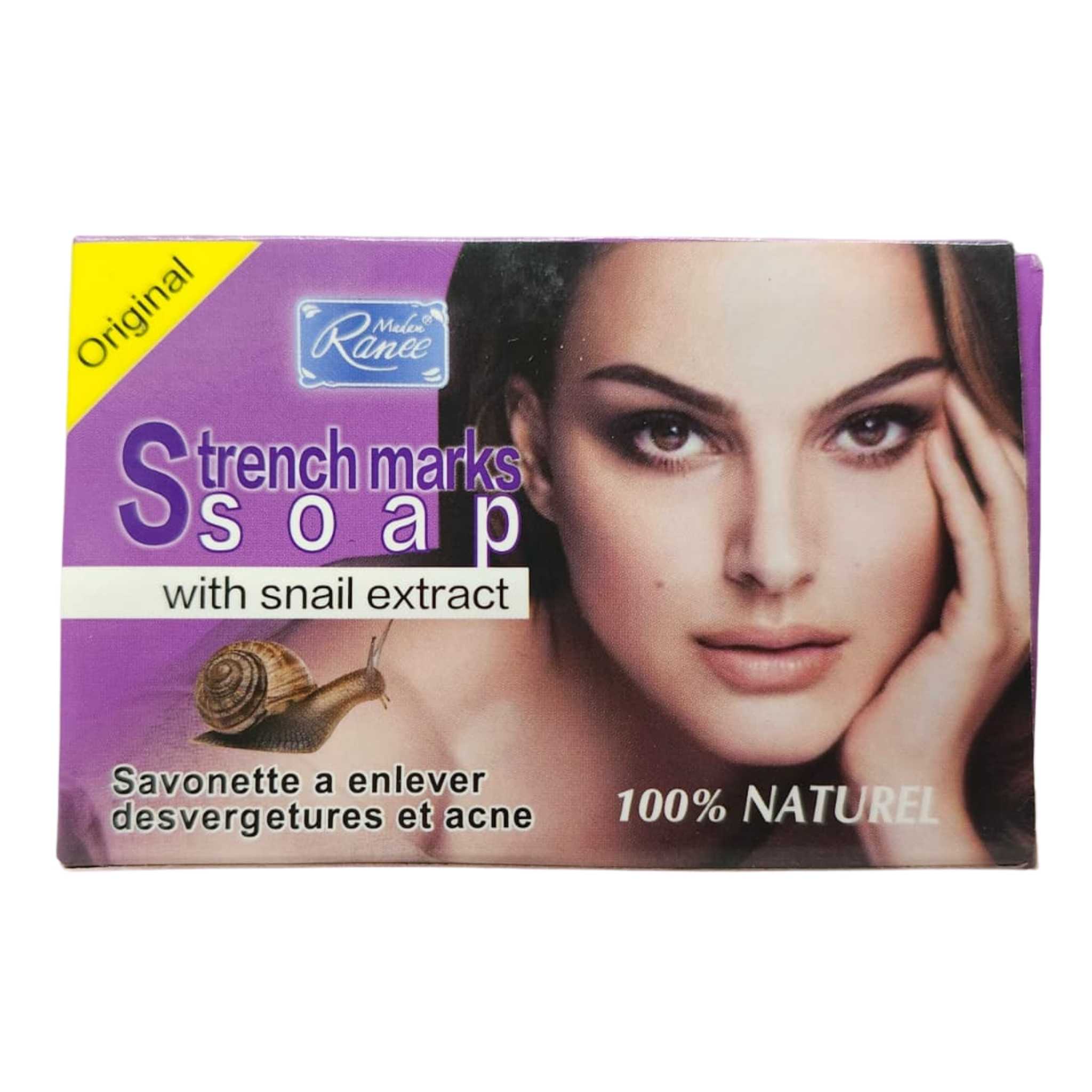 Original artisanal Madam Ranee soap for stretch marks with snail extract - 100% natural cleansing soap for reducing acne and scars - Yado African & Caribbean Market