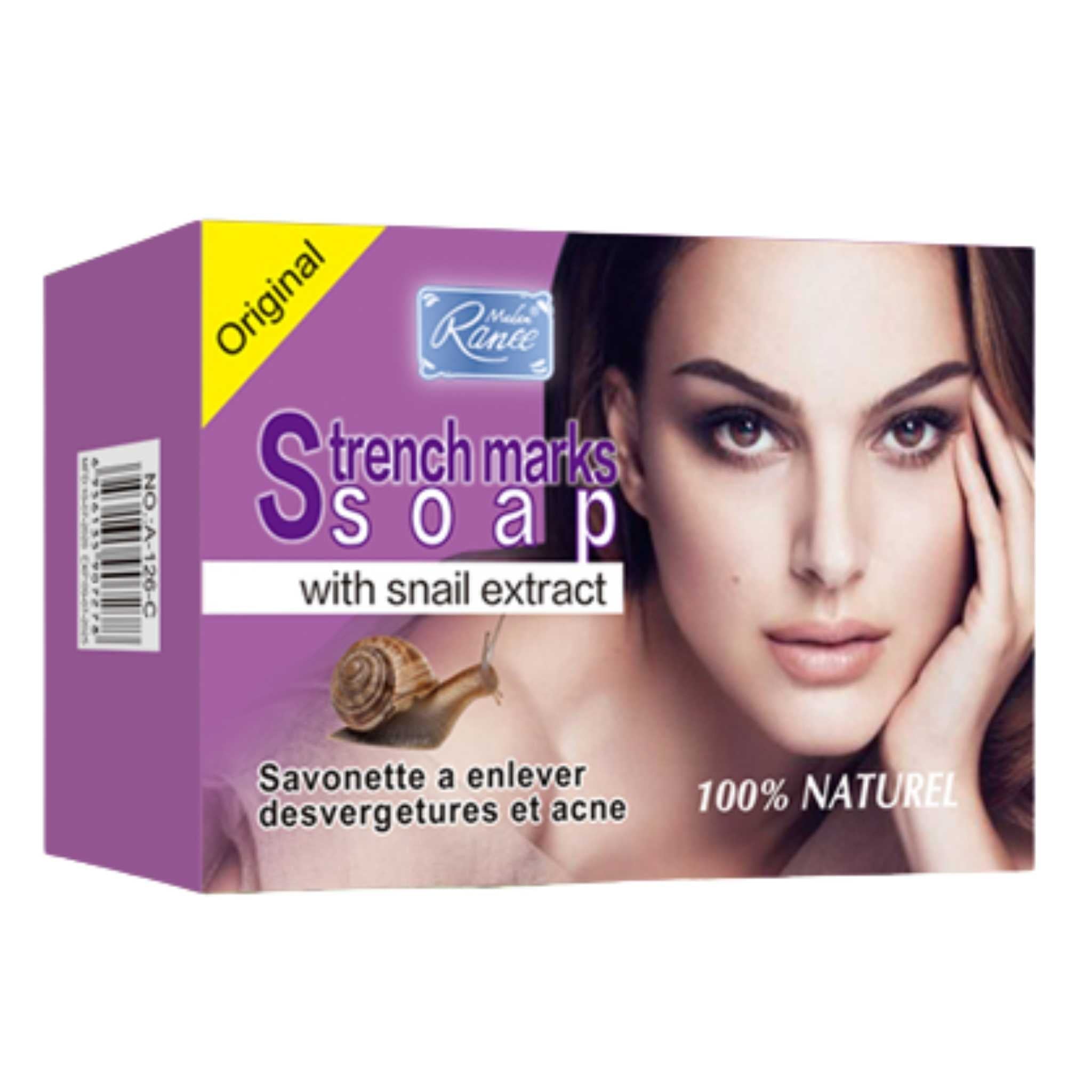 Original artisanal Madam Ranee soap for stretch marks with snail extract - 100% natural cleansing soap for reducing acne and scars - Yado African & Caribbean Market