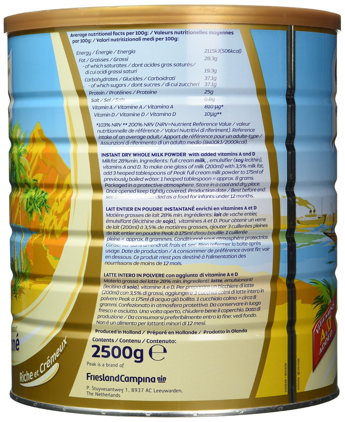 Peak Dry Whole Milk Powder 2.5 kg Tin, photo 2