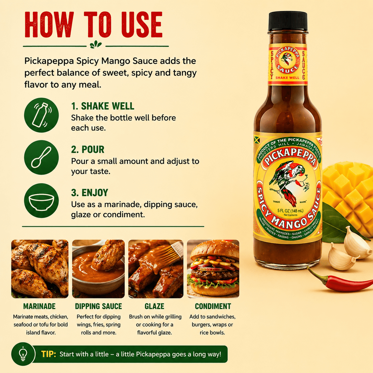 Pickapeppa Spicy Mango Sauce – Sweet & Spicy Caribbean Flavor - Yado African & Caribbean Market