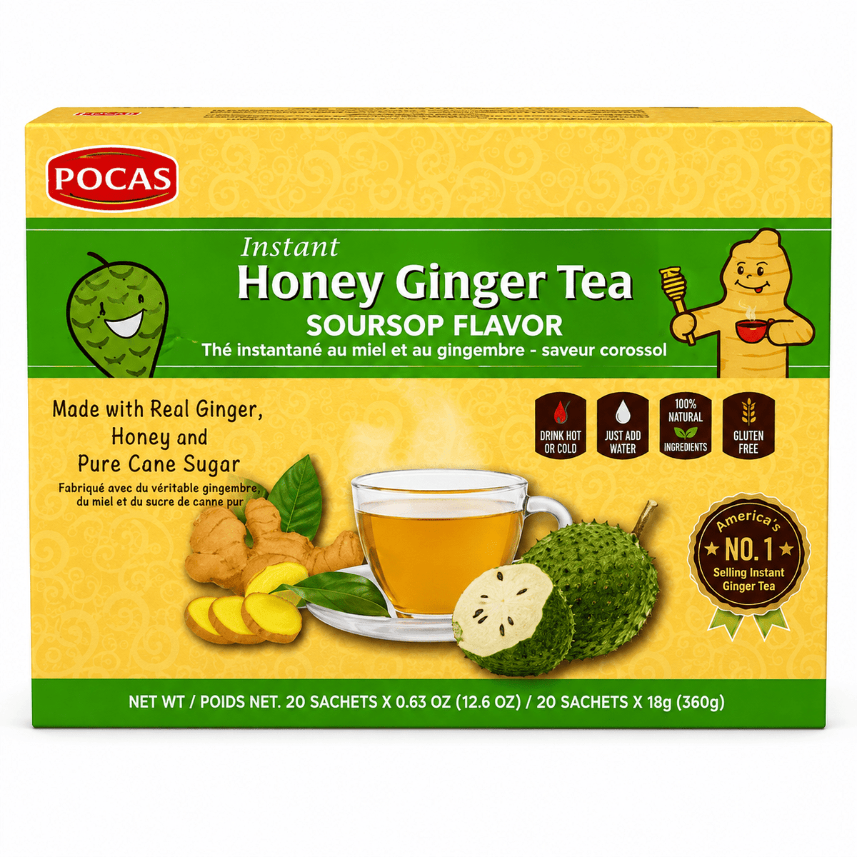 Pocas Instant Honey Ginger Tea | Warm & Refreshing - Yado African & Caribbean Market