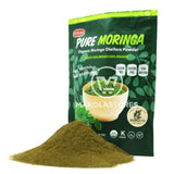 Green organic moringa oleifera leaf powder