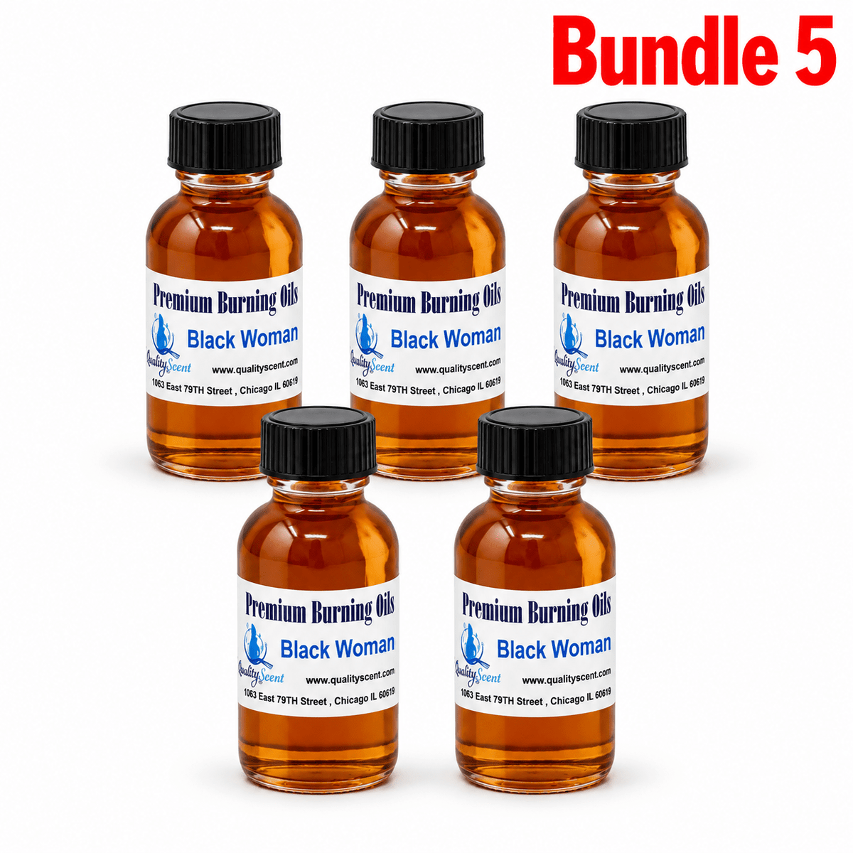 Premium Burning Oil Black woman pack of 5 bottles