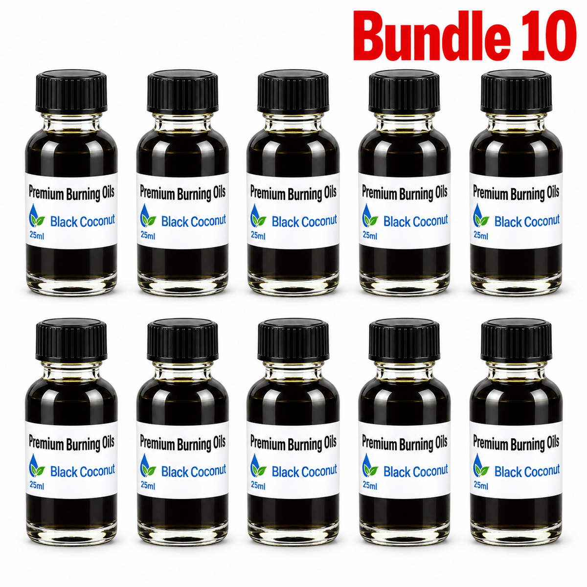 Premium Burning Oil Black Coconut pack of 10 bottles