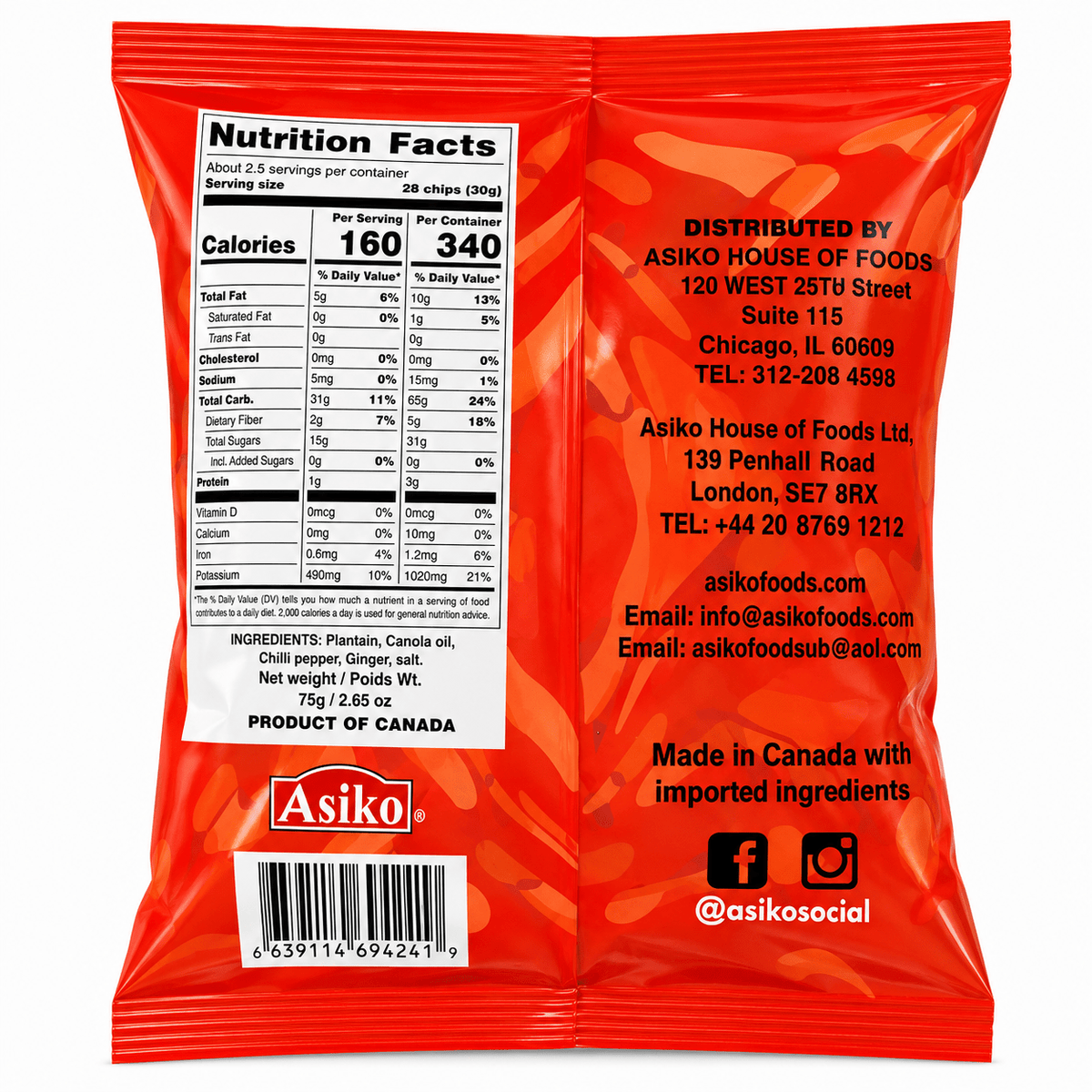 Ripe Plantain Chips | Mr. Asiko Sweet & Spicy Snack - Yado African & Caribbean Market