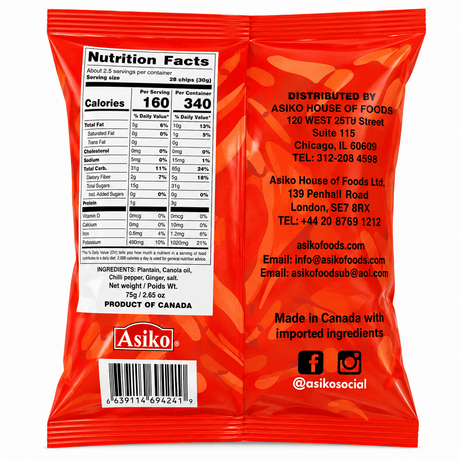 Ripe Plantain Chips | Mr. Asiko Sweet & Spicy Snack - Yado African & Caribbean Market