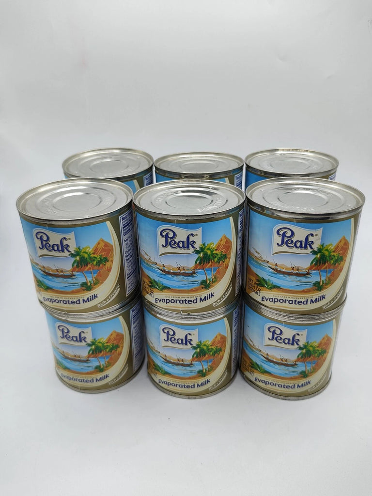 Pack of 12 Peak Evaporated Milk tins – unsweetened condensed milk