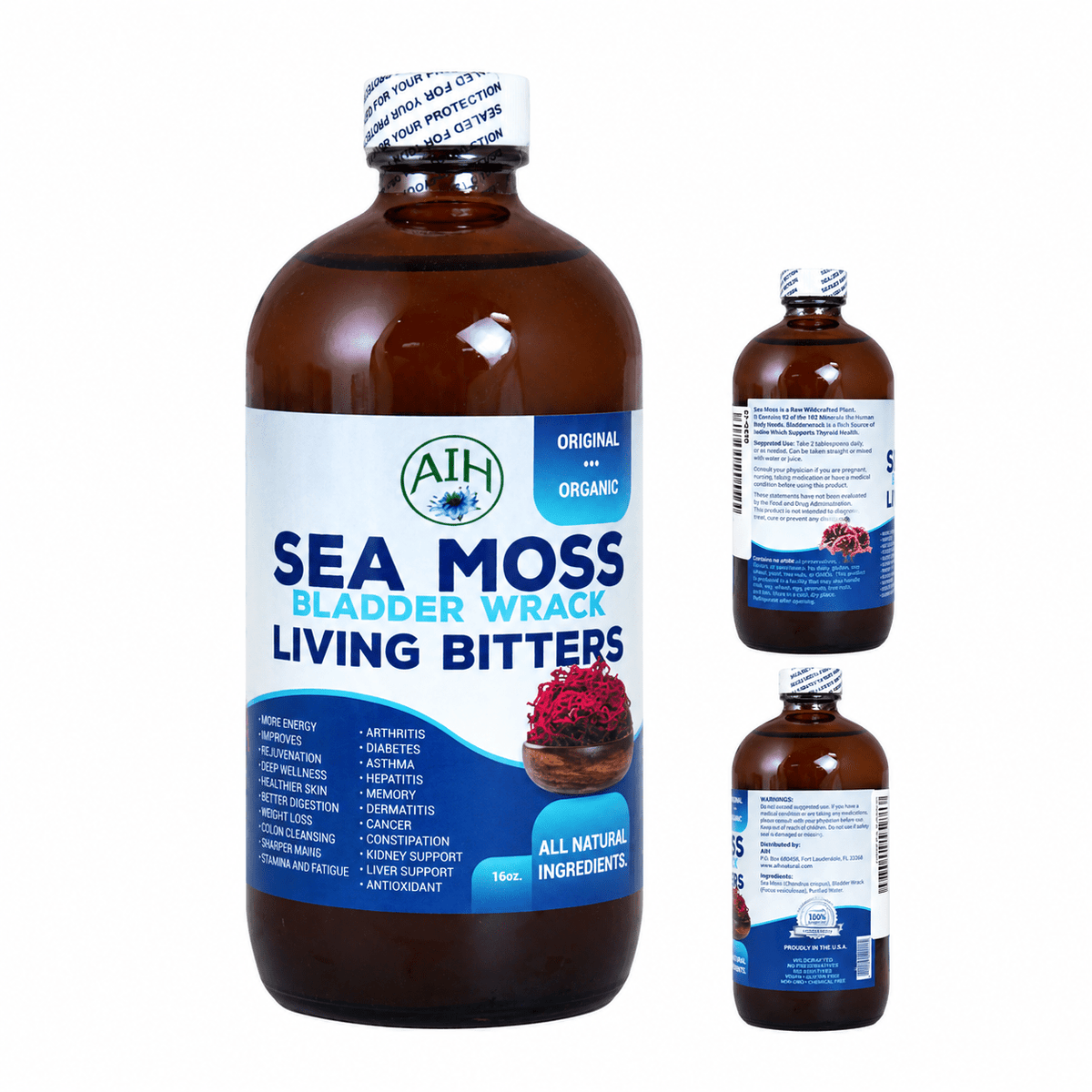 Sea Moss Bladder Wrack Living Bitters 16 OZ | Herbal Blend - Yado African & Caribbean Market