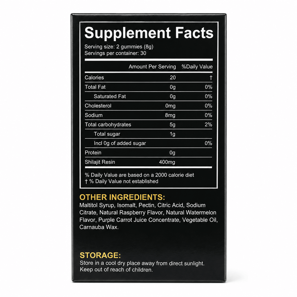 Shilajit gummies out of the pack
