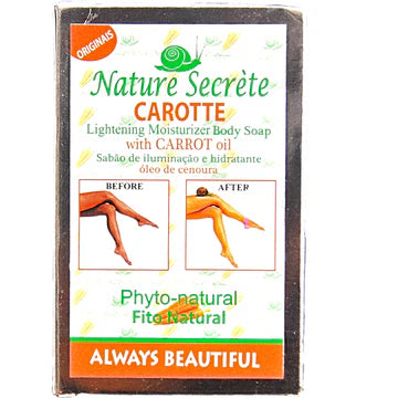 Nature Secrète Carotte Lightening Moisturizer Body Soap with Carrot Oil – Brightening and hydrating body soap that nourishes the skin and helps achieve a radiant, even-toned complexion.