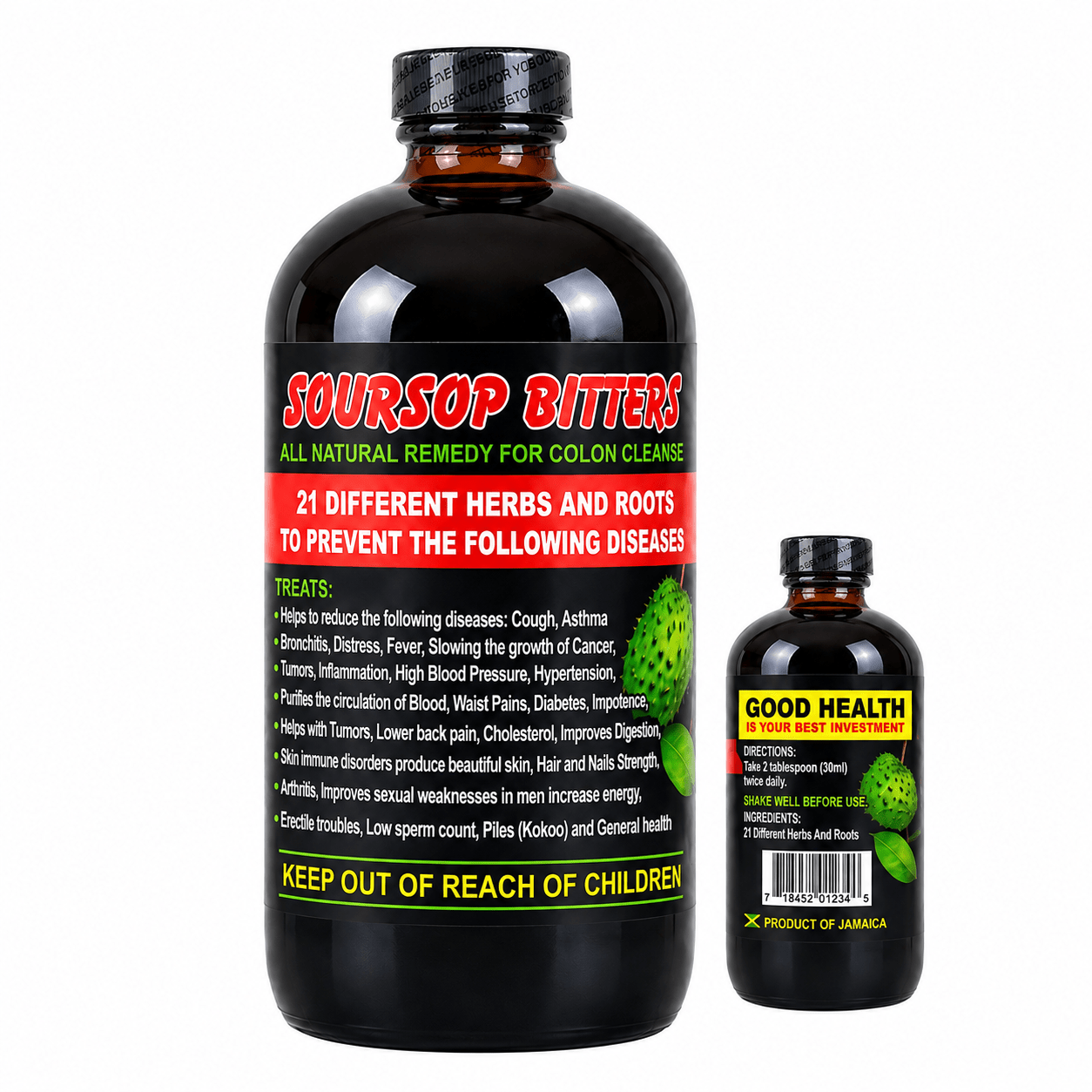 Soursop Bitters 16 fl oz – Herbal Detox Support - Yado African & Caribbean Market