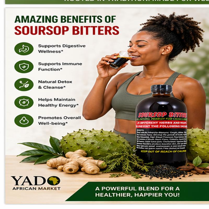 Soursop Bitters Liquid – 16 fl oz - Yado African & Caribbean Market