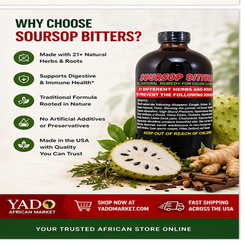 Soursop Bitters Liquid – 16 fl oz - Yado African & Caribbean Market